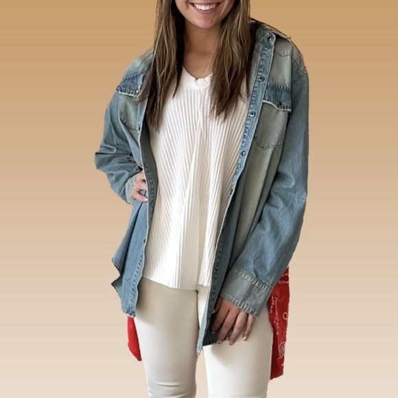 Cowtown Denim Shirt Jacket Size S/M - Picture 5 of 5